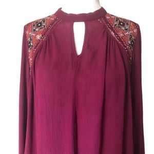 Knox Rose Cross Stitch Embellished Top Sz S